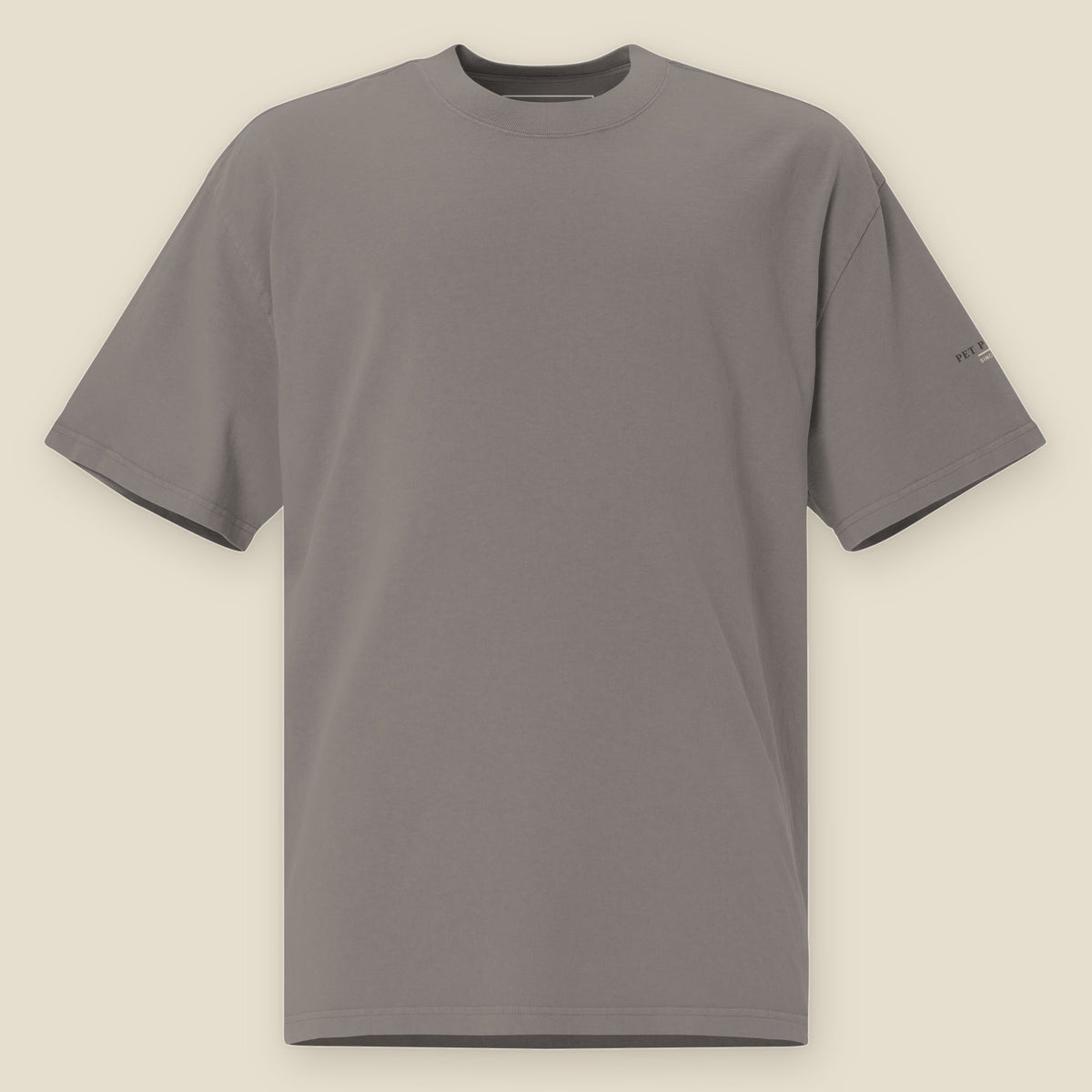 La Grange Heavyweight Tee, front, Faded Grey: plain front, no print