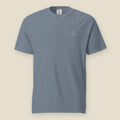 Lake Forest Tee, front, Blue Jean: the mark over LAKE FOREST and MARKET SQUARE · 1916 at the left chest