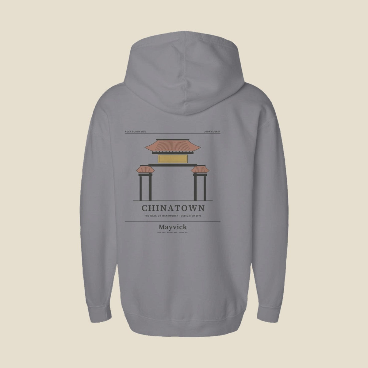 Grey | Back | Chinatown Gate Hoodie