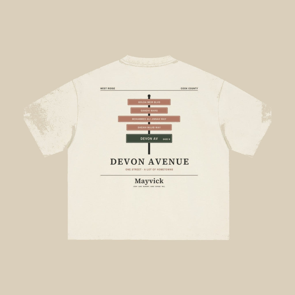 Mild Apricot | Back | Devon Avenue Street Signs Heavyweight Tee