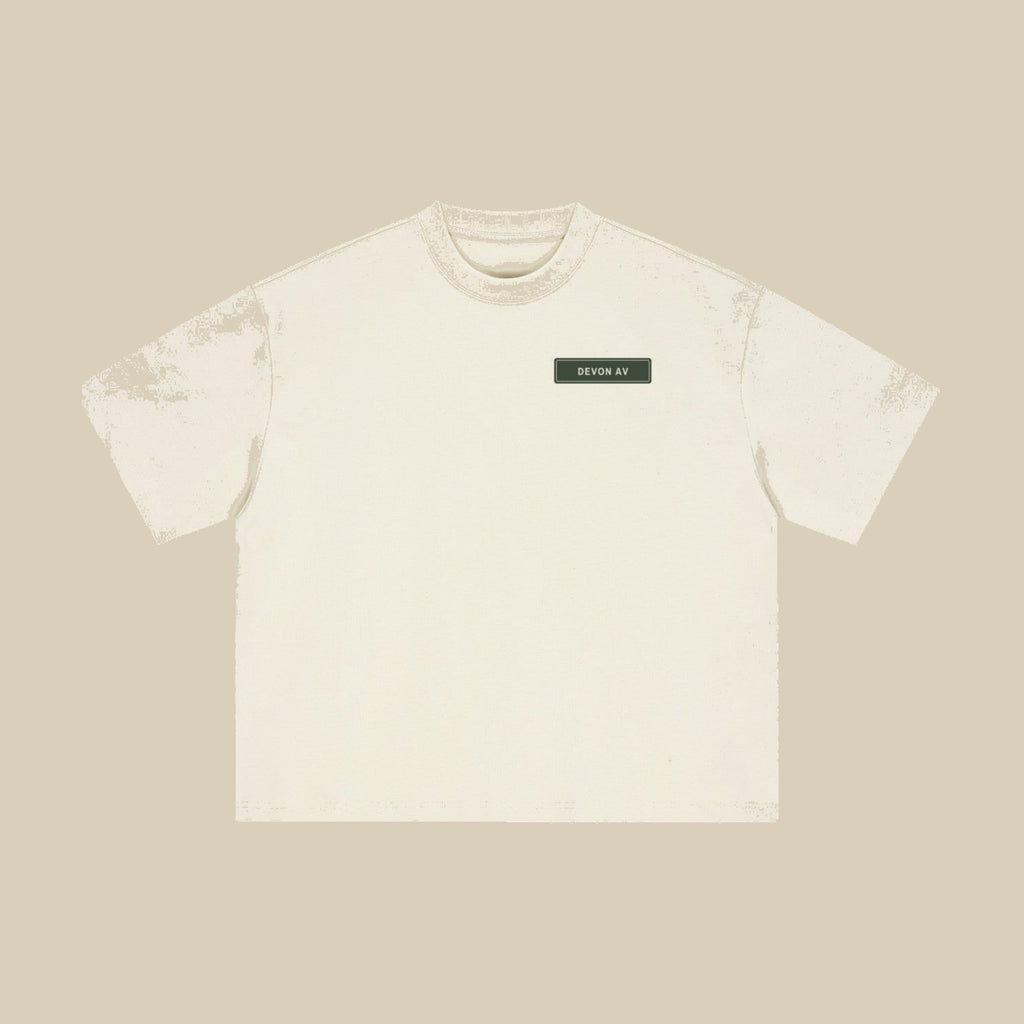Mild Apricot | Front | Devon Avenue Street Signs Heavyweight Tee