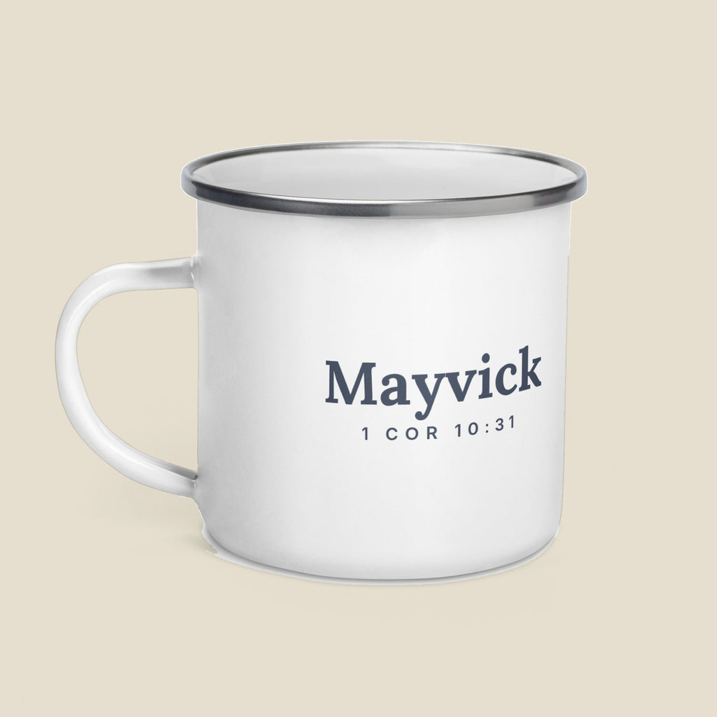 White | Mayvick Side | Chicagoland Ski Club Enamel Mug