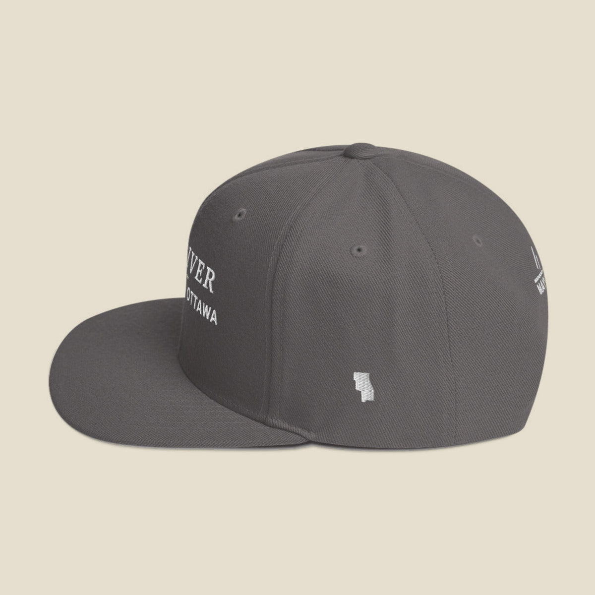 Dark Grey | Side | Fox River Snapback Hat