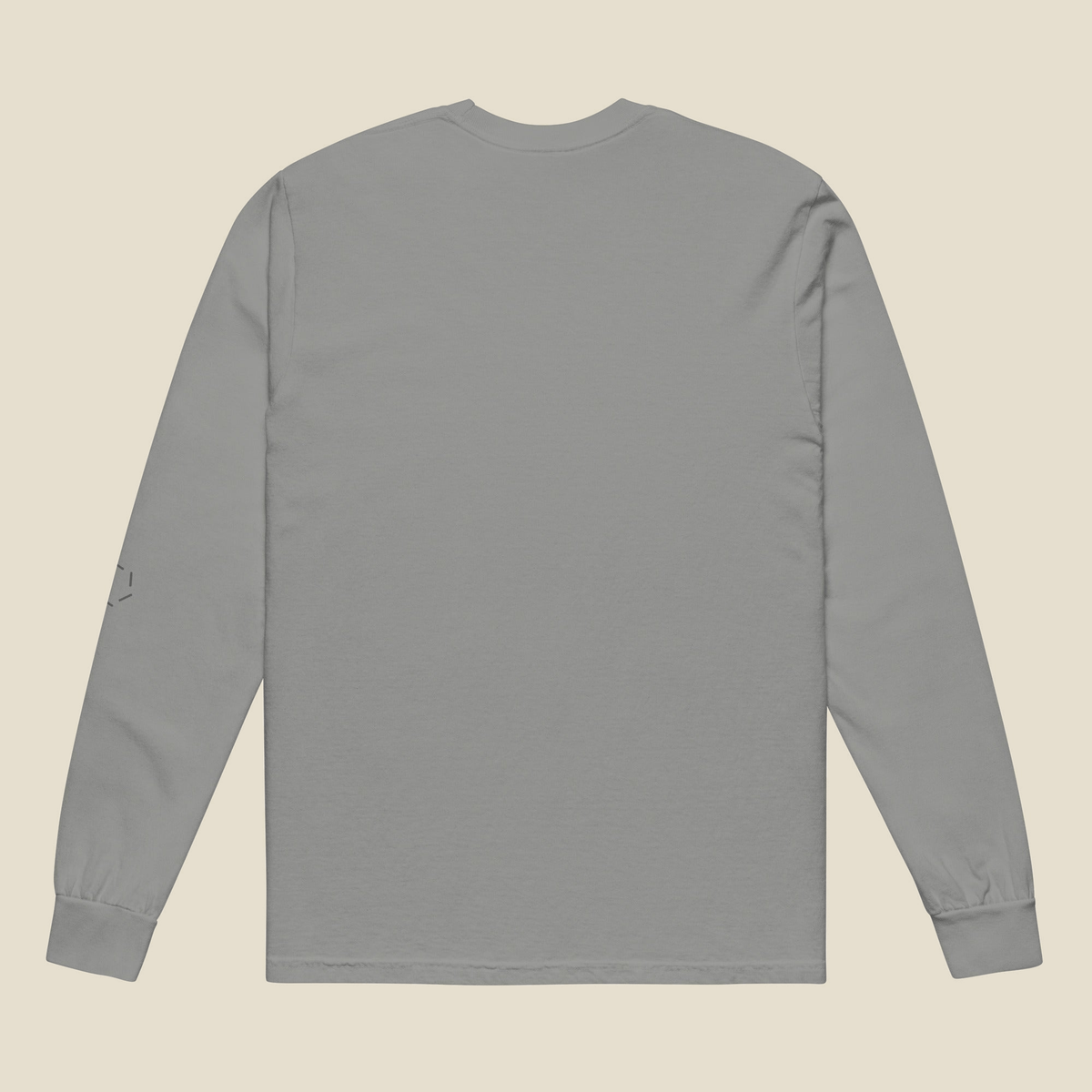Long Sleeve, back, Grey: plain back.