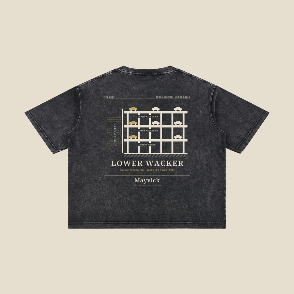 Black | Back | Lower Wacker Drive Heavyweight Tee