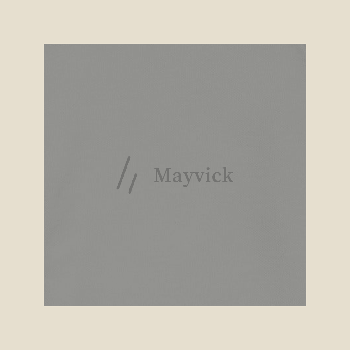 Grosse Point Crewneck, mark artwork on a Grey fabric swatch: the mark and Mayvick, printed in tone, back yoke.