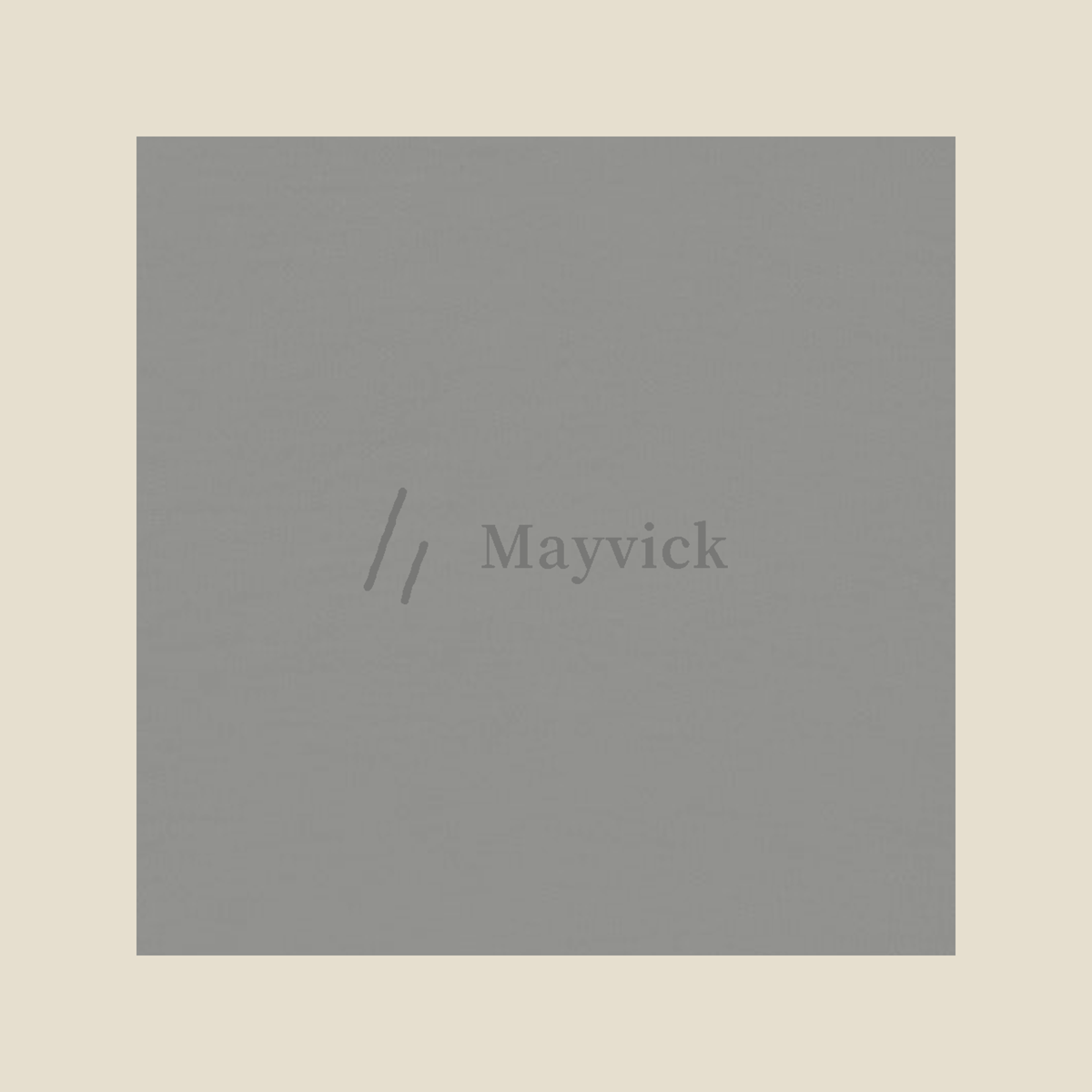 Harvard Tee, mark artwork on a Grey fabric swatch: the mark and Mayvick, printed in tone, back yoke.