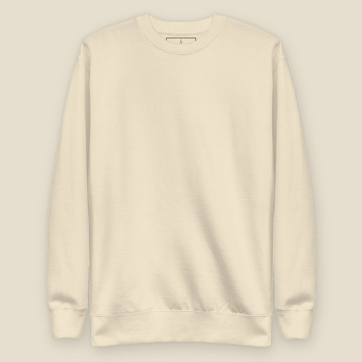 Prairie Path Crewneck, front, Lemont Stone (Bone): plain front.