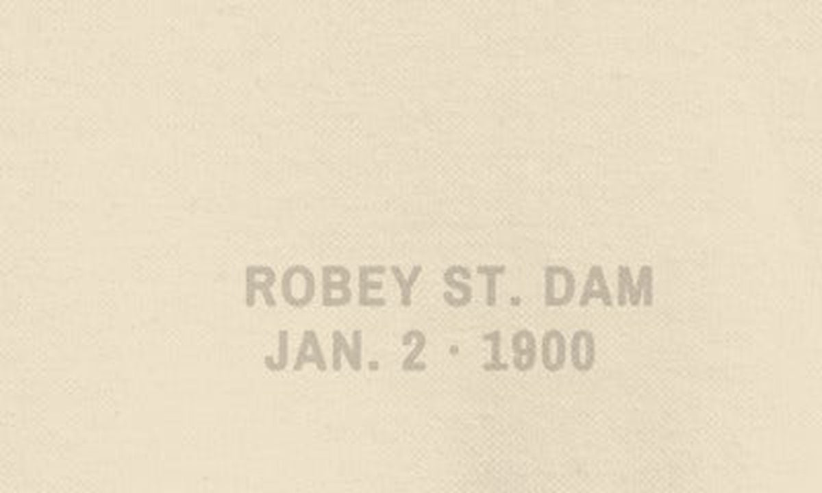 The Reversal Crewneck, chest close-up, Lemont Stone (Bone): ROBEY ST. DAM / JAN. 2 · 1900 printed in tone.