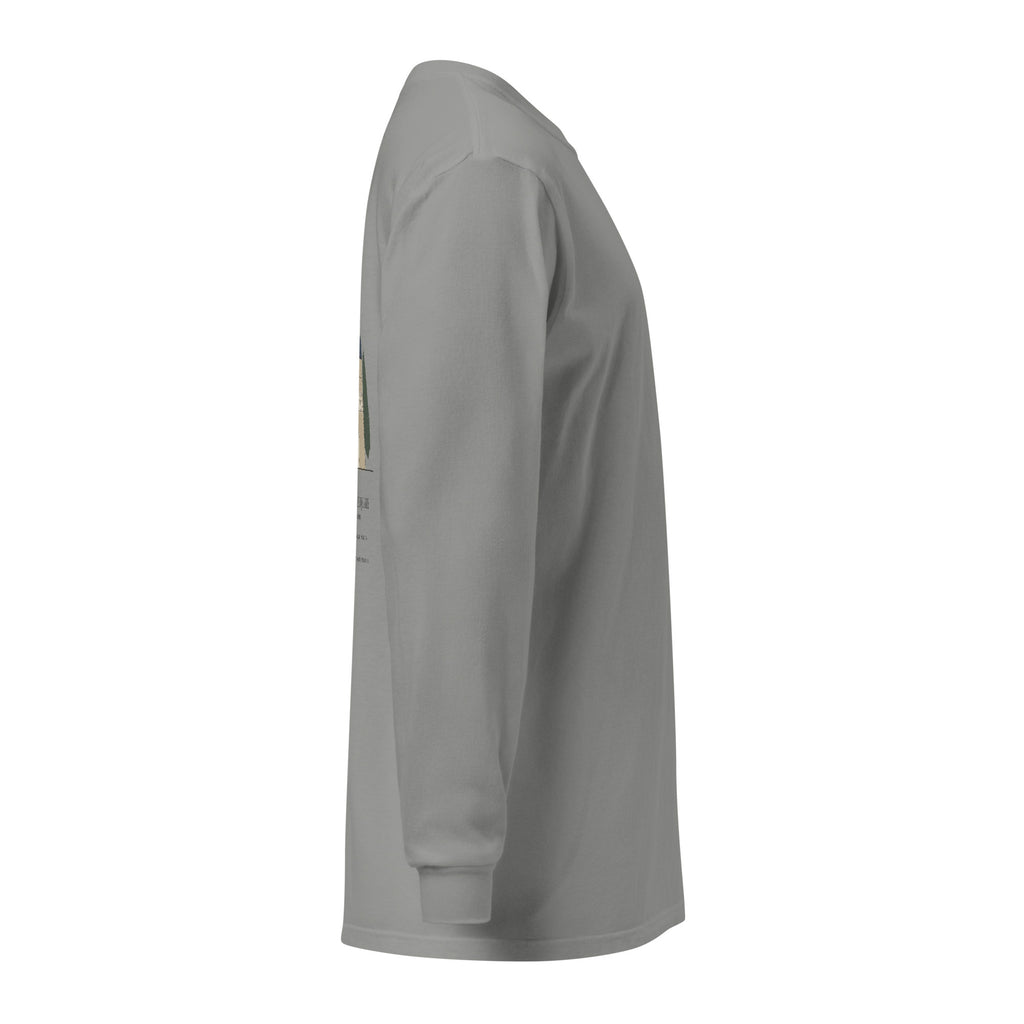 Right side: grey long sleeve with the edge of the back Opera House print and caption