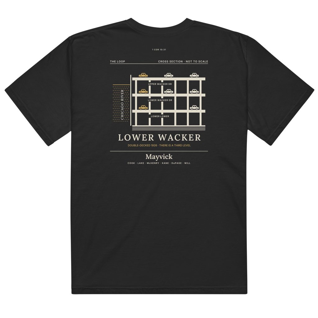 Black | Back | Lower Wacker Drive Tee