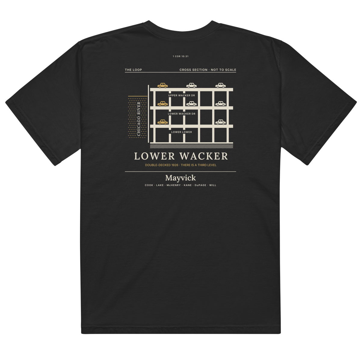 Black | Back | Lower Wacker Drive Tee