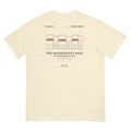 Lemont Stone (Ivory) tee, flat lay, back: storefront block drawing, THE MAGNIFICENT MILE