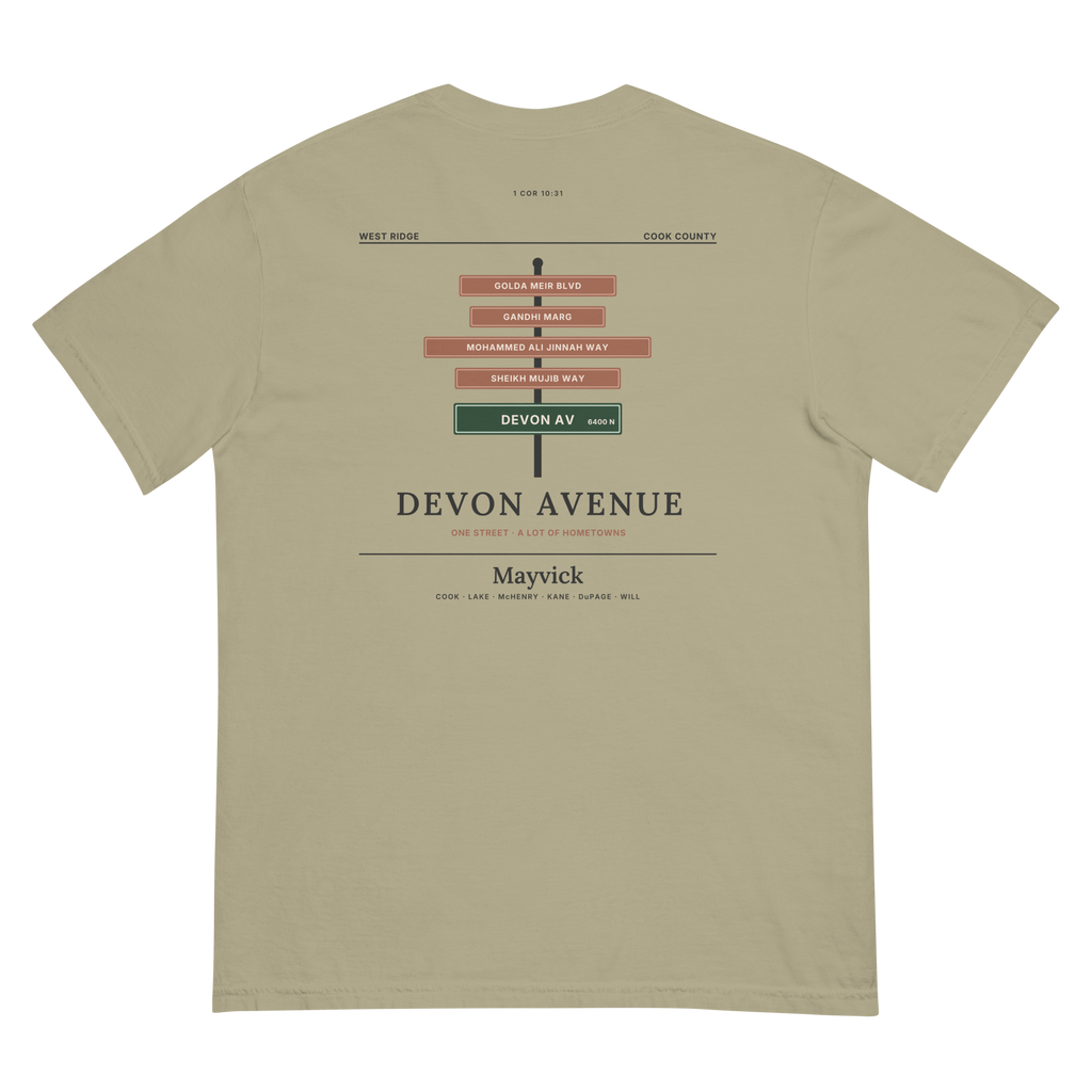 Khaki | Back | Devon Avenue Street Signs Tee