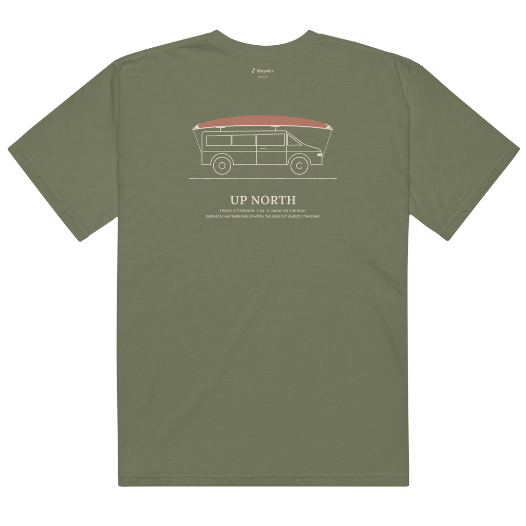 Moss | Back | Up North Canoe on the Roof Tee