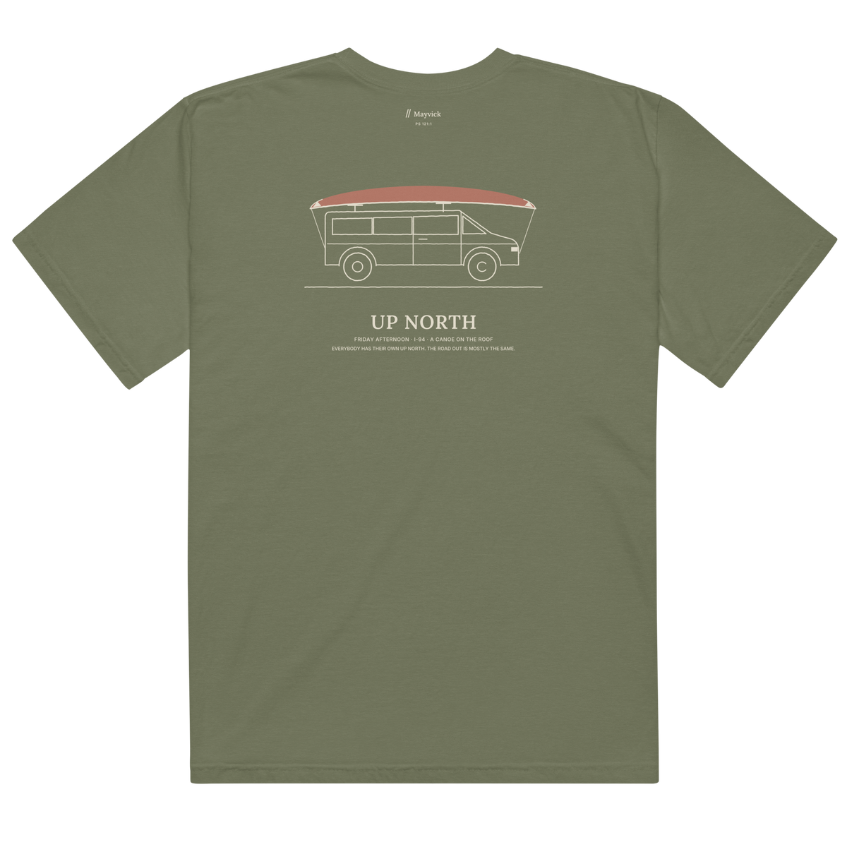 Moss | Back | Up North Canoe on the Roof Tee