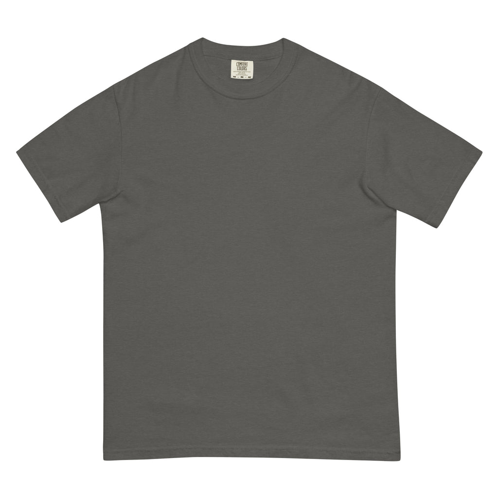 South Works (Pepper) tee, flat lay, front: plain, tag